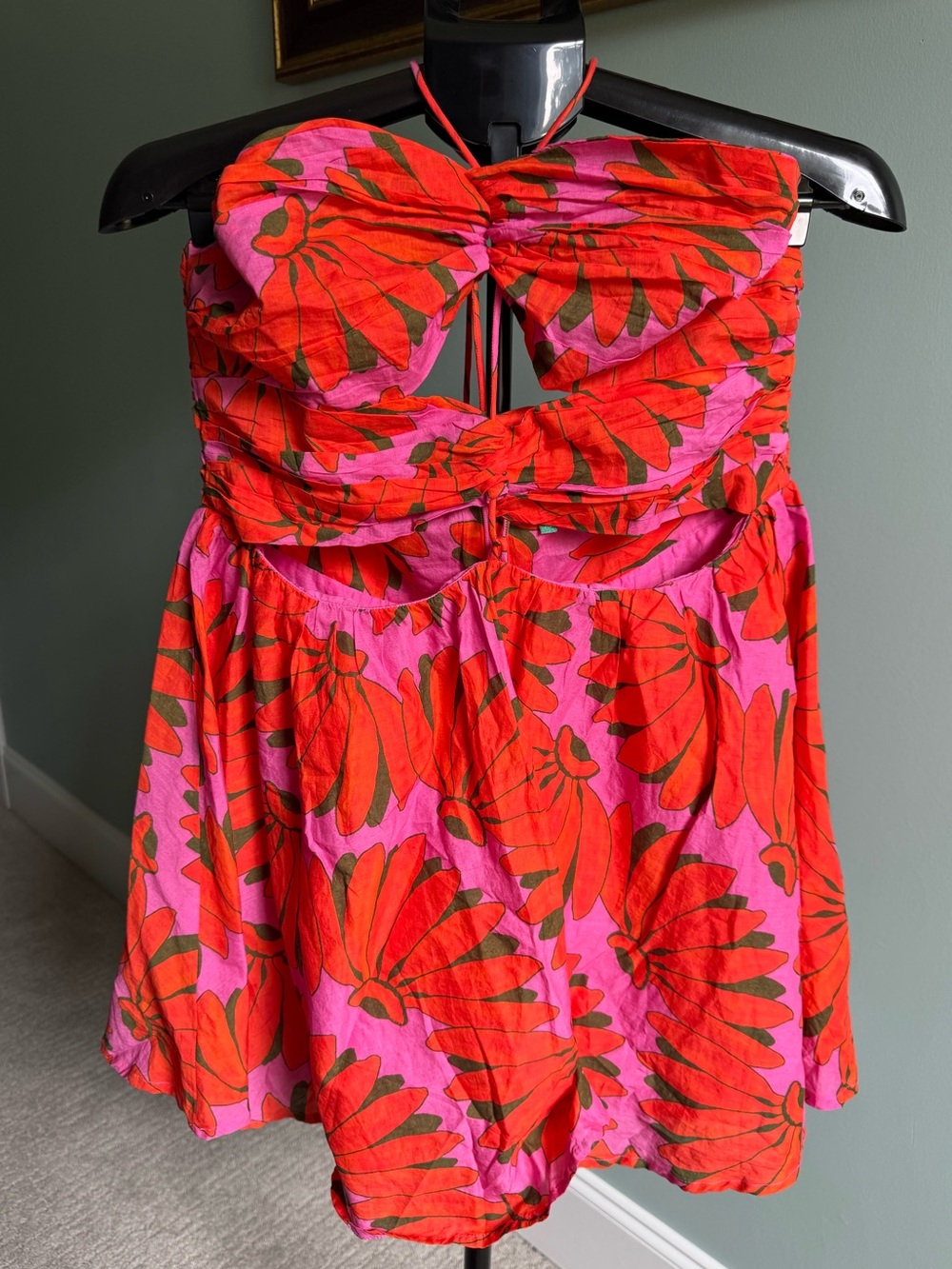 NWOT FARM Rio Copacabana Cutout Halter Mini Dress XL